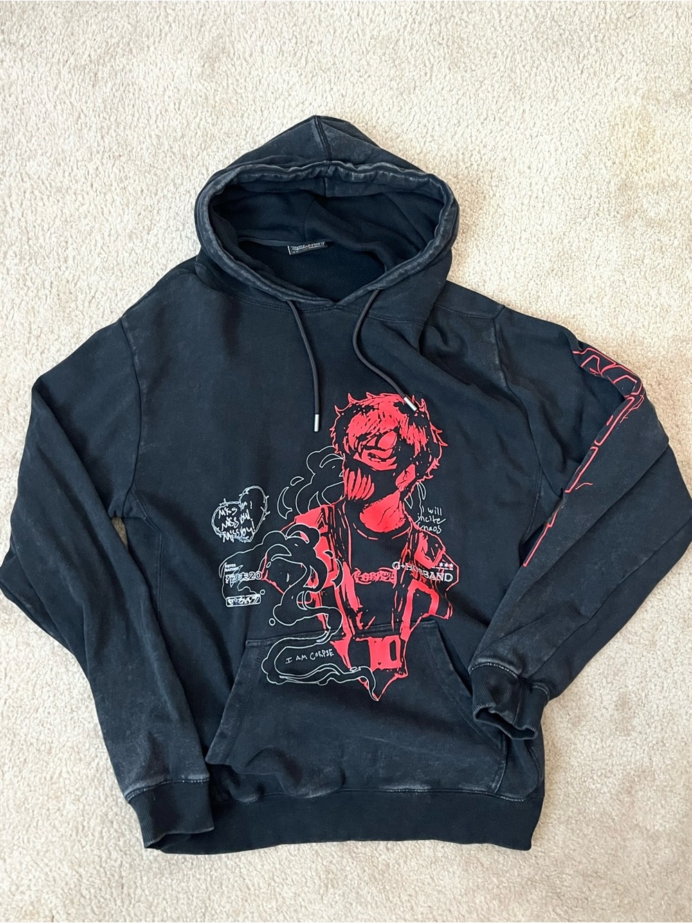 Corspse Husband Miss You Anime Black Hoodie Sweatshirt XL